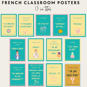 French education posters : French classroom expressions, French classroom decor, printable French resource for French class