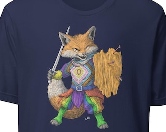 Pride Warrior Fox Shirt / Fox Shirt / Pride Shirt / LGBTQIA+ Shirt / Red Fox