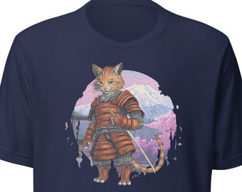Camisa Cat Samurai / Camisa amante del gato / Camisa amante samurai / Camisa de gato / Camisa samurai