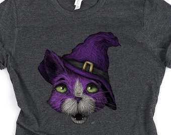 Katzen Hexe Halloween Shirt / Halloween Katzen Shirt / KatzenLiebhaber Geschenk / Katze Vertraut / Halloween Liebhaber Geschenk / Katze Halloween Shirt