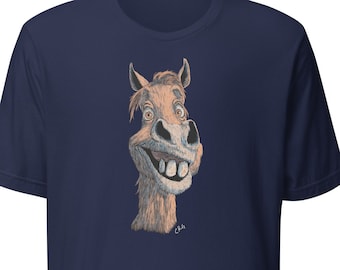 Koszulka Happy Horse / Prezenty dla koni / Koszulka dla miłośników zwierząt / Koszulka dla miłośników dzikiej przyrody / Prezent dla miłośników jeździectwa