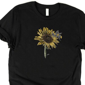 Sunflower and Bee Shirt  / Sunflower Shirt / Bee Shirt / Sunflower / Bee / Honey Bee / Honey Bee Shirt / Sunflower Gift / Bee Gift