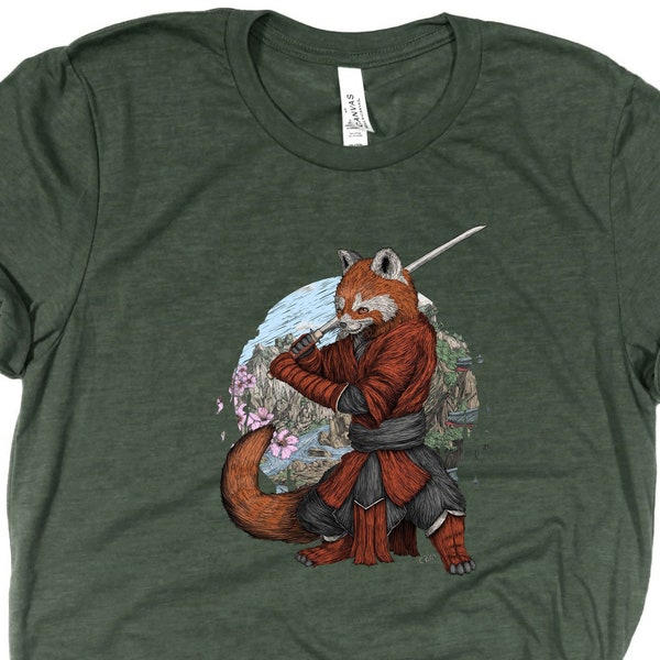 Red Panda Samurai Shirt / Red Panda / Samurai / Red Panda Shirt / Samurai Shirt / Red Panda Lover Gift / Samurai Lover Gift