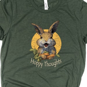 Rabbit Shirt / Hoppy Thoughts / Funny Rabbit Shirt / Bunny Shirt / Bunny Rabbit Shirt / Funny Bunny Shirt