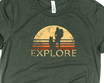 Explore Shirt / German Shepherd / Hiking / Hiking Shirt / Dog Lover Gift / Hiking Dog Shirt / Dog Shirt / Outdoors Hiking / Fur Baby