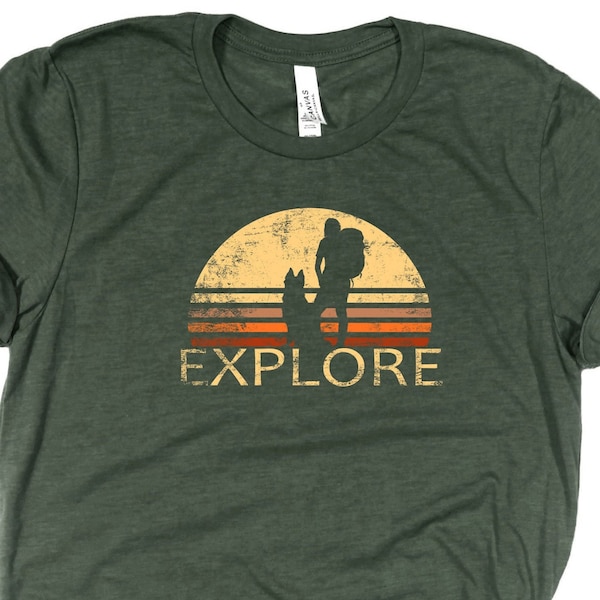 Explore Shirt / German Shepherd / Hiking / Hiking Shirt / Dog Lover Gift / Hiking Dog Shirt / Dog Shirt / Outdoors Hiking / Fur Baby