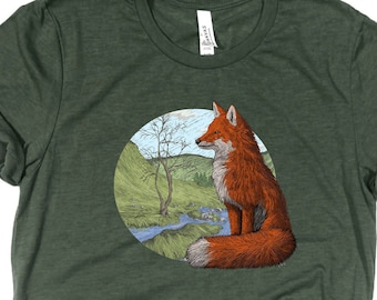 Camisa de Zorro Rojo / Zorro Rojo / Camisa de Zorro / Regalo de Amante del Zorro Rojo / Lindo Zorro Rojo / Camisa del Parque Nacional