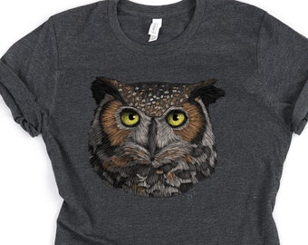 Great Horned Owl Shirt / Great Horned Owl / Owl Shirt / Bird Shirt / Owl Lover Gift / Owl T-Shirt / Owl T Shirt / Birding Shirt