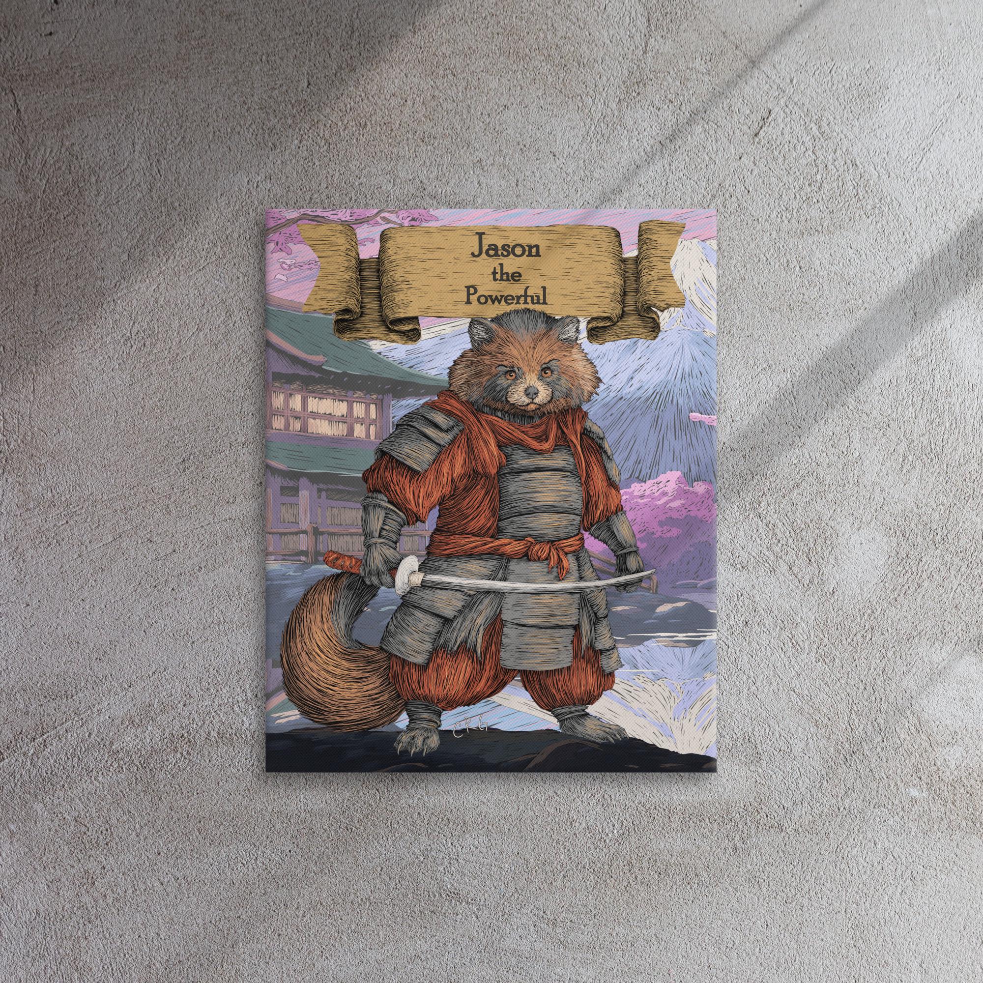 Custom Samurai Tanuki Wall Art - Etsy