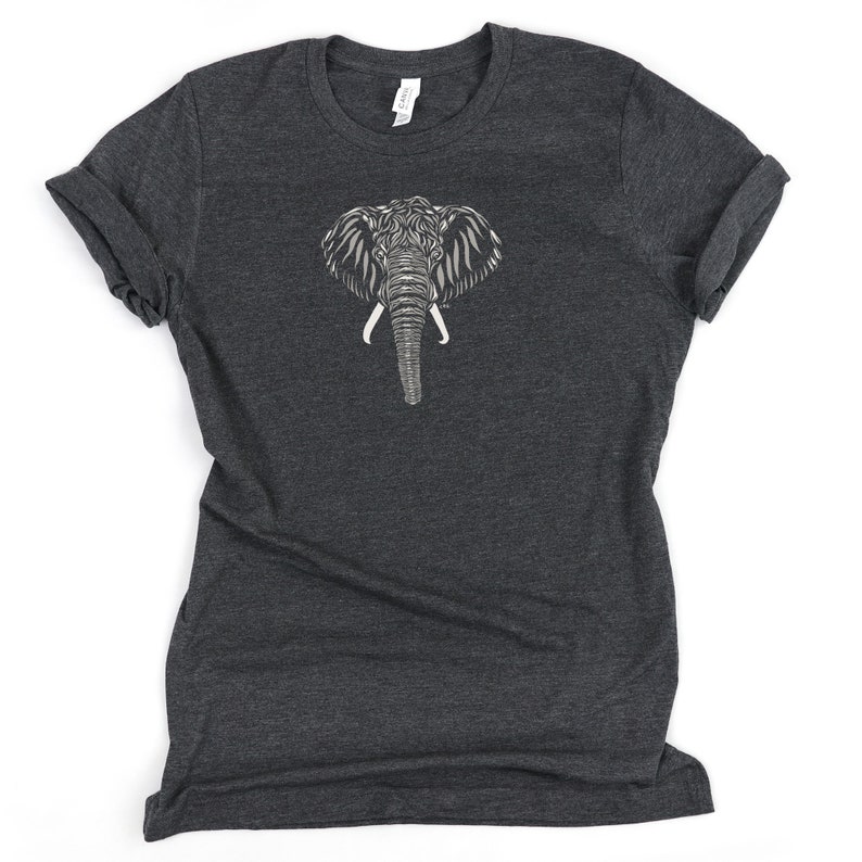 Elefant Shirt / Afrikanischer Elefant / Elefant T-Shirt / Elefant Geschenk / Elefant Liebhaber / Natur / Wild Heather Gray