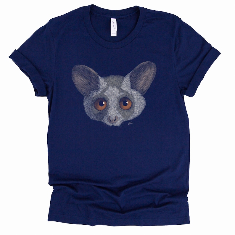 Mohol Bushbaby Shirt / Mohol Bushbaby / Bushbaby Shirt / Mohol Bushbaby Lover Gift / Galago Shirt / African Wildlife / Primate Shirt Navy