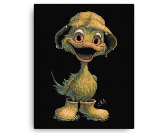 Canvaskunstdruk Happy Duck