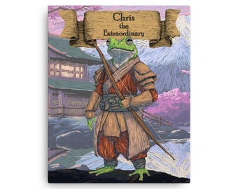 Custom Frog Archer Wall Art / Japanese Inspired Art Print / Samurai Frog Archer