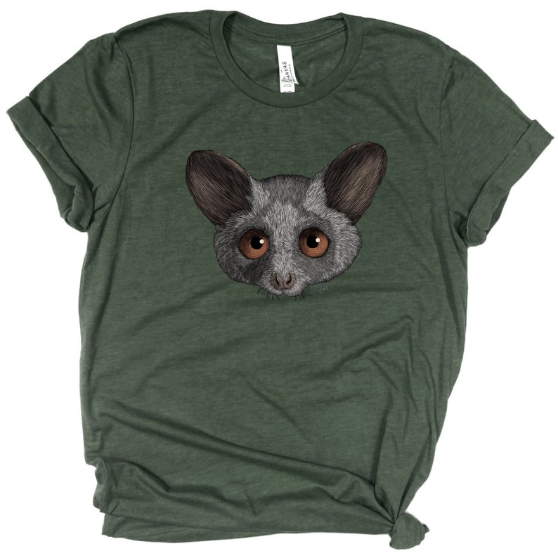 Mohol Bushbaby Shirt / Mohol Bushbaby / Bushbaby Shirt / Mohol Bushbaby Lover Gift / Galago Shirt / African Wildlife / Primate Shirt Heather Green