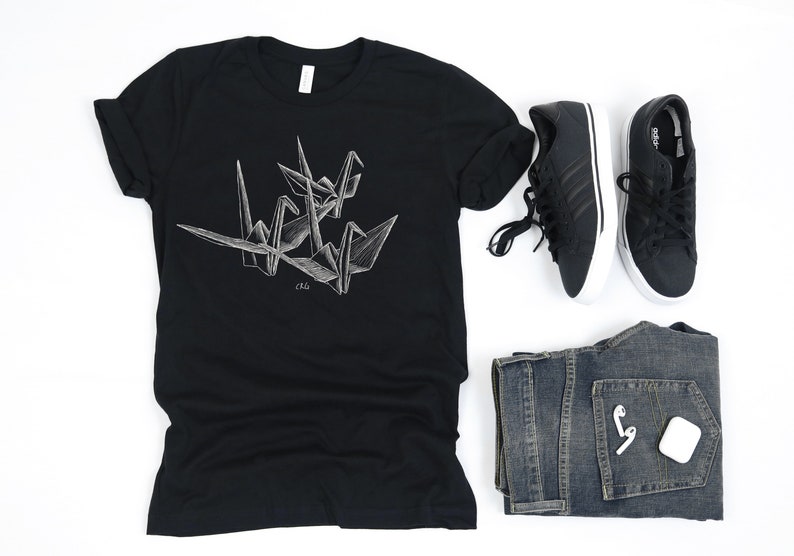 Paper Crane Shirt / Paper Crane / Origami Crane / Crane Shirt Etsy