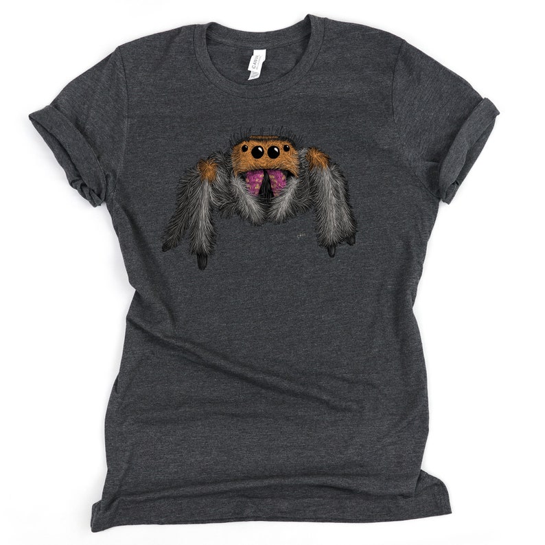 Jumping Spider Shirt / Spider Shirt / Jumping Spider / Cute Spider / Spider Lover Gift / Arachnid Shirt / Arachnology Lover Gift Heather Gray