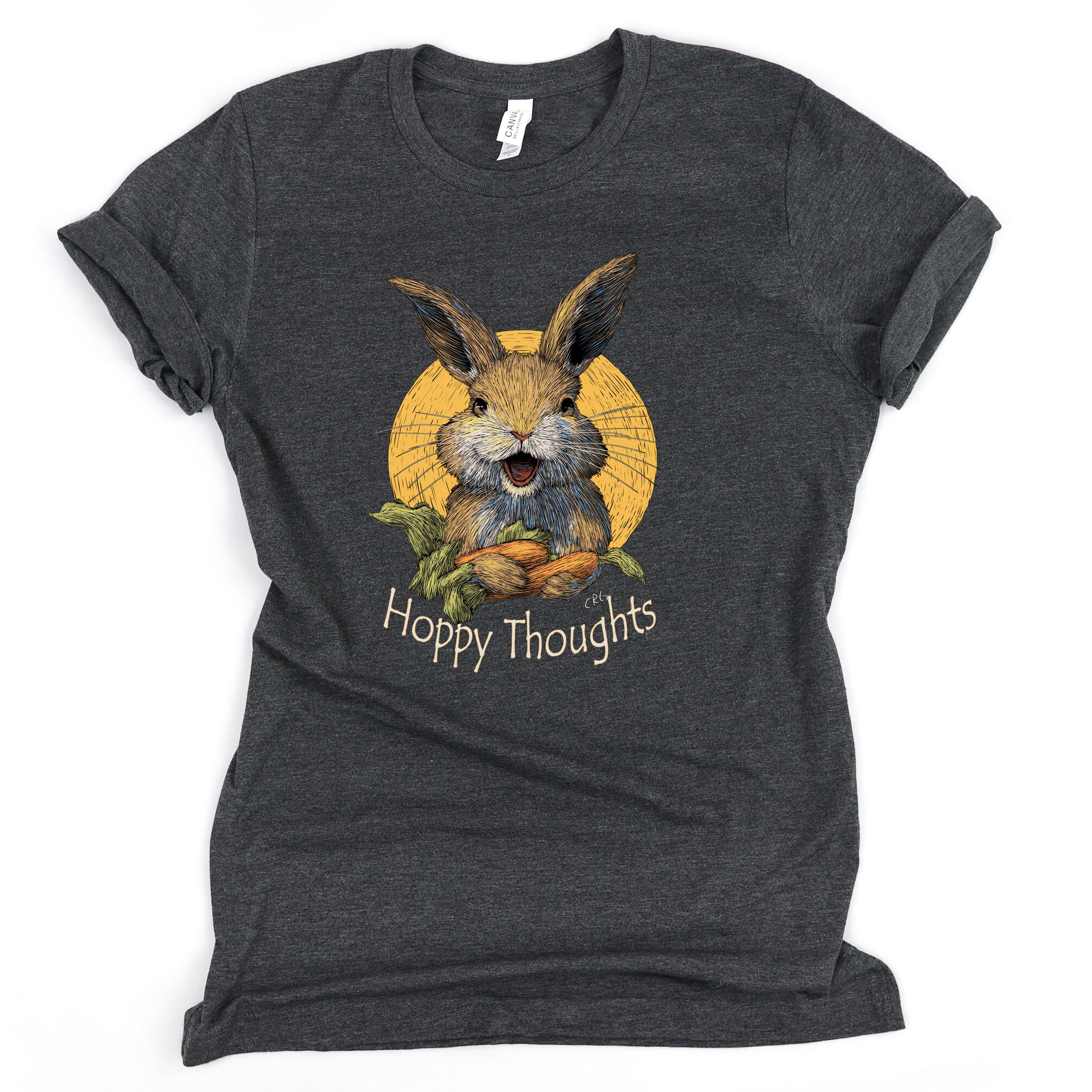 Howling Rabbit Shirt Rabbit Shirt / Hoppy Thoughts / Funny Rabbit Shirt / Bunny Shirt ...