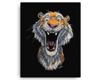Happy Tiger Canvas Art Print