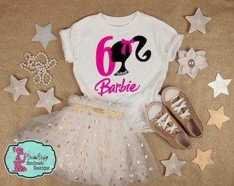 Soft Pink Short Sleeve Shirt Top w// Silhouette Clothes Genuine BARBIE Fashion