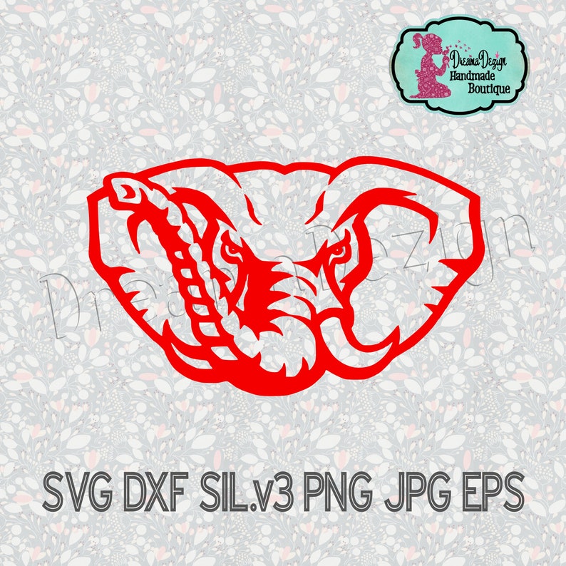 Alabama Football Elephant Svg Alabama College Football Alabama Crimson Tide Roll Tide Elephant Svg Png Dxf Esp Png Instant Download