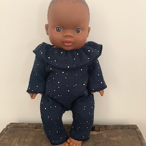Pierrot jumpsuit for Paola Reina type doll 34cm, Corolla 30cm