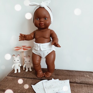 Diaper and double gauze cottons for Paola Reina and Corolla doll 30/38cm image 1