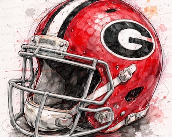 evadale football helmet artwork Red and Football Watercolor Art Print This Trends International NFL Las Vegas Raiders Raiders Helmet Painting