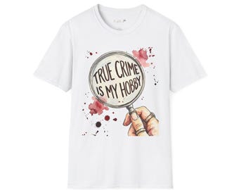 Maglietta "True Crime Is My Hobby" / Lente d'ingrandimento con schizzi di sangue
