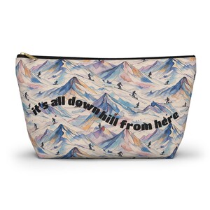 Ski Mountain Pattern Accessory Pouch | It's All Downhill From Here