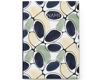 Quaderno con copertina rigida e motivo astratto di olive / Quaderno ad acquerello botanico