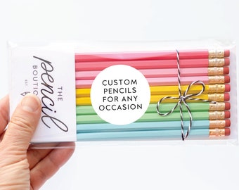 Set of 10 Rainbow Custom Pencils. Pastel Personalized Pencils. Rainbow Pencils. Pencil Set. Cute Stationery. Gift for Friend. Gift Ideas.