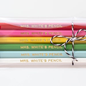 Teacher Gift. Custom Pencils for Teacher. Thank You Gift for Teacher. Personalized Pencils. End of School Year Gift. Back to School Gift.