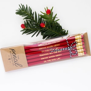 Custom Christmas Gift for Teacher. Affordable Teacher Gift. Teacher Holiday Gift. Pencils for Teacher. Personalized Teacher Gift.