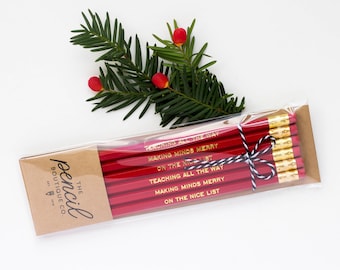 Custom Christmas Gift for Teacher. Affordable Teacher Gift. Teacher Holiday Gift. Pencils for Teacher. Personalized Teacher Gift.