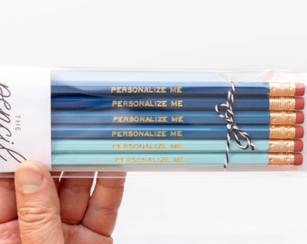 Set of 6 Custom Pencils. Personalized Pencils. Stationery Supplies. Personalized Gift. Gift for Teacher. Gift for Coworker. Coworker Gift.