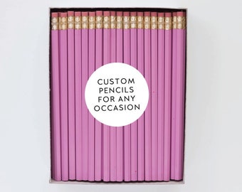 Lilac Custom Pencils. Personalized Pencils. Event Favors. Party Favors. Wedding Favors. Business Branding. Engraved Pencils. Bulk Pencils.