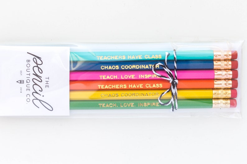 Teacher Gift. Custom Pencils for Teacher. Thank You Gift for Teacher. Personalized Pencils. End of School Year Gift. Back to School Gift. image 2