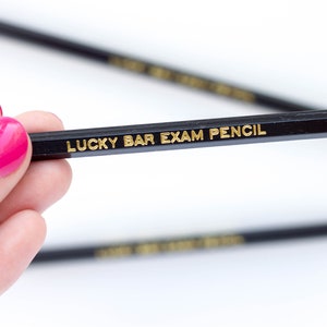 6 Lucky Bar Exam Pencil. Gift for Lawyer. Exam Pencil. Gift for Law Student. Bar Exam Pencils. Gift for Law Student.
