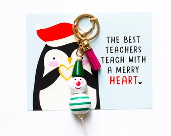 Christmas Gift for Teacher. LDR Christmas Gift. Long Distance Keychain. Personalized Teacher Gift. Christmas Gift Idea. Stocking Stuffer