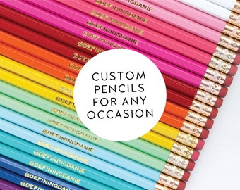 Custom Pencils. Personalized Pencils. Engraved Pencils. Gift for Friend. Cute Stationery. Office Supplies.