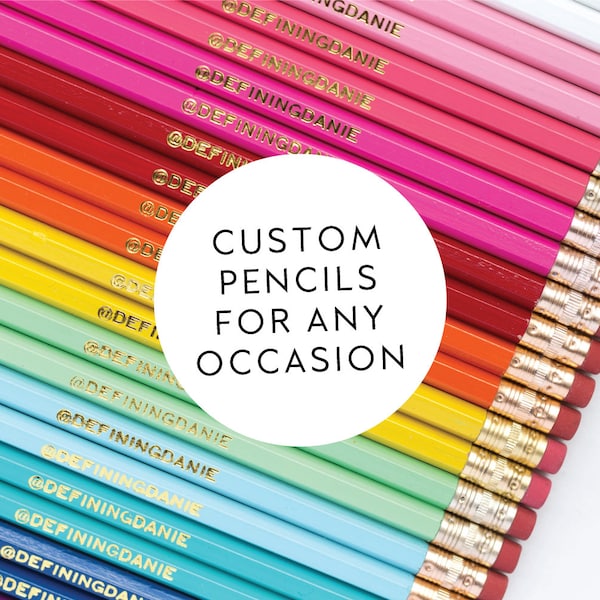 Custom Pencils. Personalized Pencils. Engraved Pencils. Gift for Friend. Cute Stationery. Office Supplies.