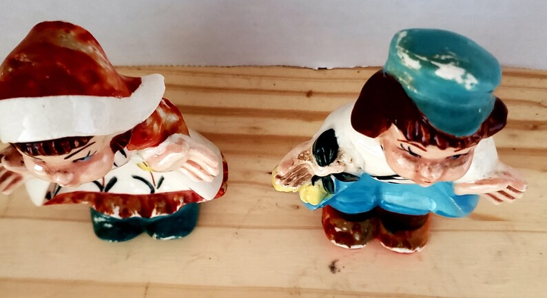 1950s Porcelain Dutch Boy and Girl Kitchen dish