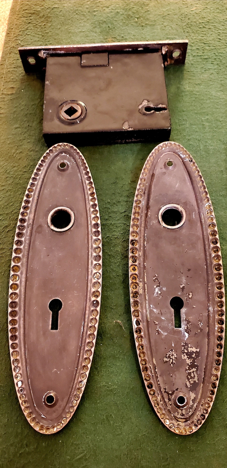 Original 1920/'s Copper Toned Door Knobs and Faceplates