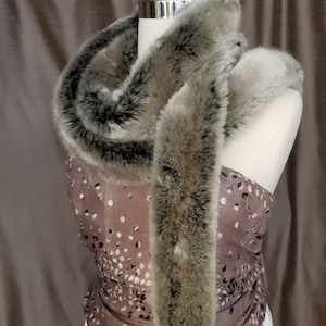Faux Fur &quot;Silvery Star&quot; Skinny Scarf