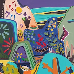 Impressões de cartões postais da cidade roxa da Paint Artworks 10×15cm
