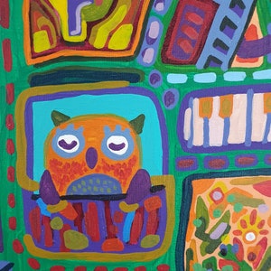 Impressões de cartões postais de coruja sonhadora da Paint Artworks 10×15cm