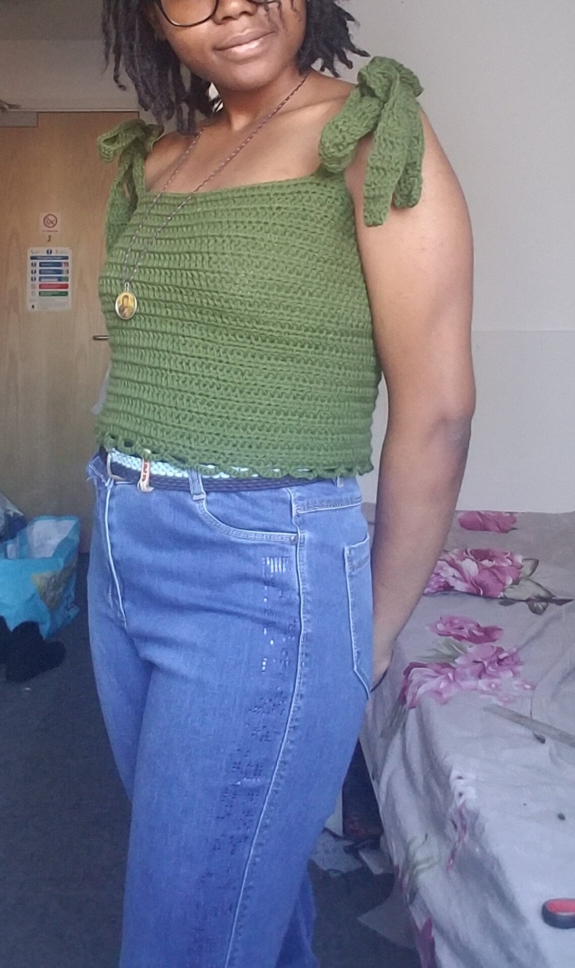 Crochet Crop top Tie strap crop top Size small crop top | Etsy