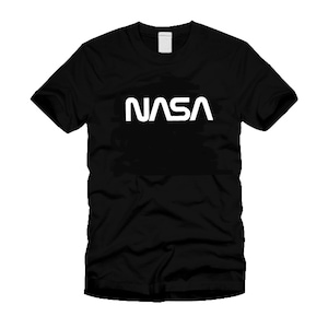 NASA Classic Logo NASA Worm Logo Unisex Black T-Shirt