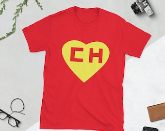 Maglietta unisex a maniche corte divertente con la parodia degli anni '70 di El Chapulín Colorado, supereroe messicano