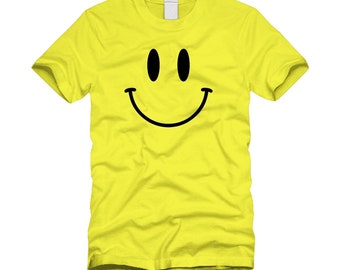 Retro Smiley Face Vintage Old School Retro Funny 80's Yellow T-Shirt